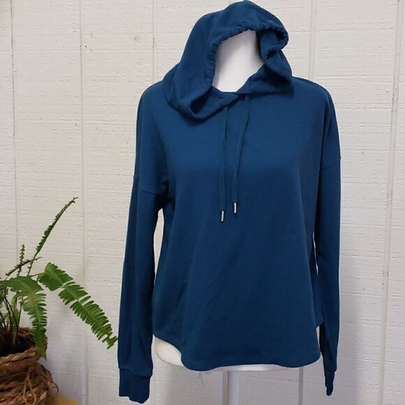 VICTORIA'S SECRET Blue Knitted Hoodie Pullover Top XS - Picture 1 of 7